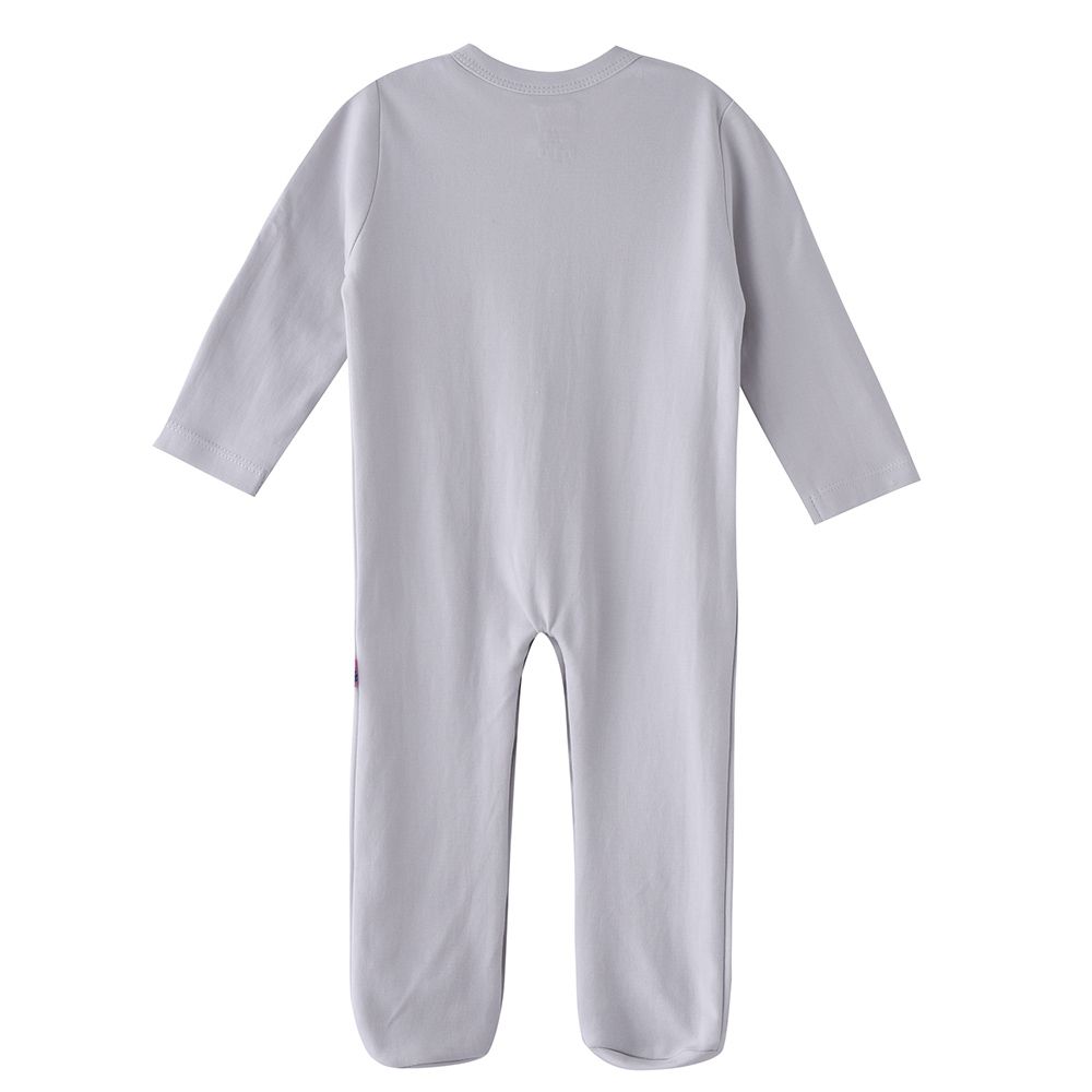 Smart Baby - Baby Boy Closefeet Snap Button Sleepsuit - Grey