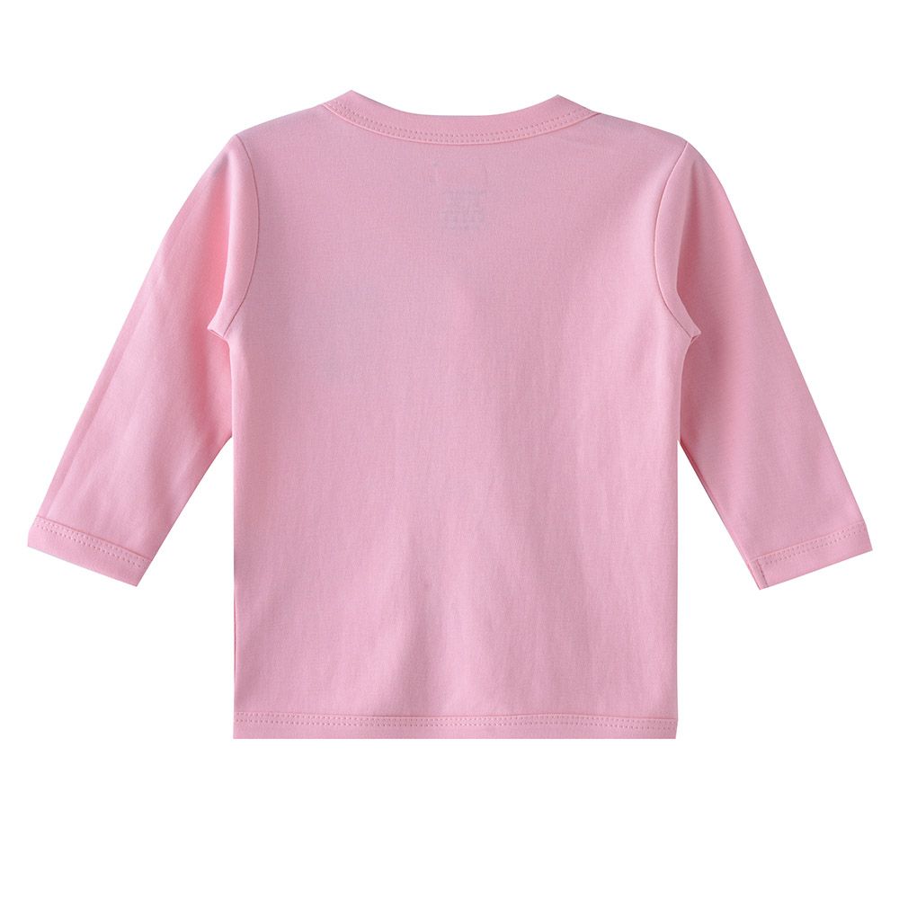 Smart Baby - Baby Girl Placement Embroidery Long Sleeve Top - Pink