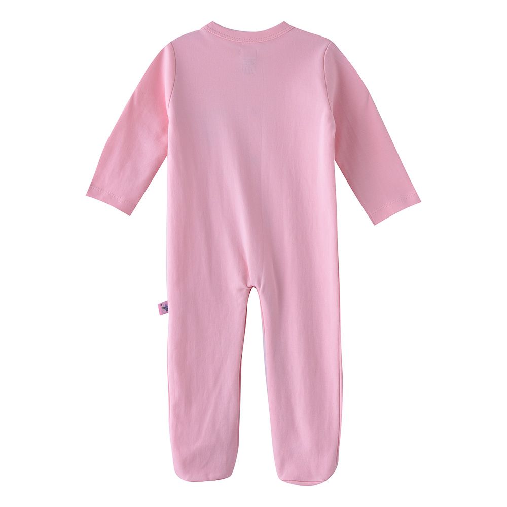 Smart Baby - Baby Girl Closefeet Snap Button Sleepsuit - Pink