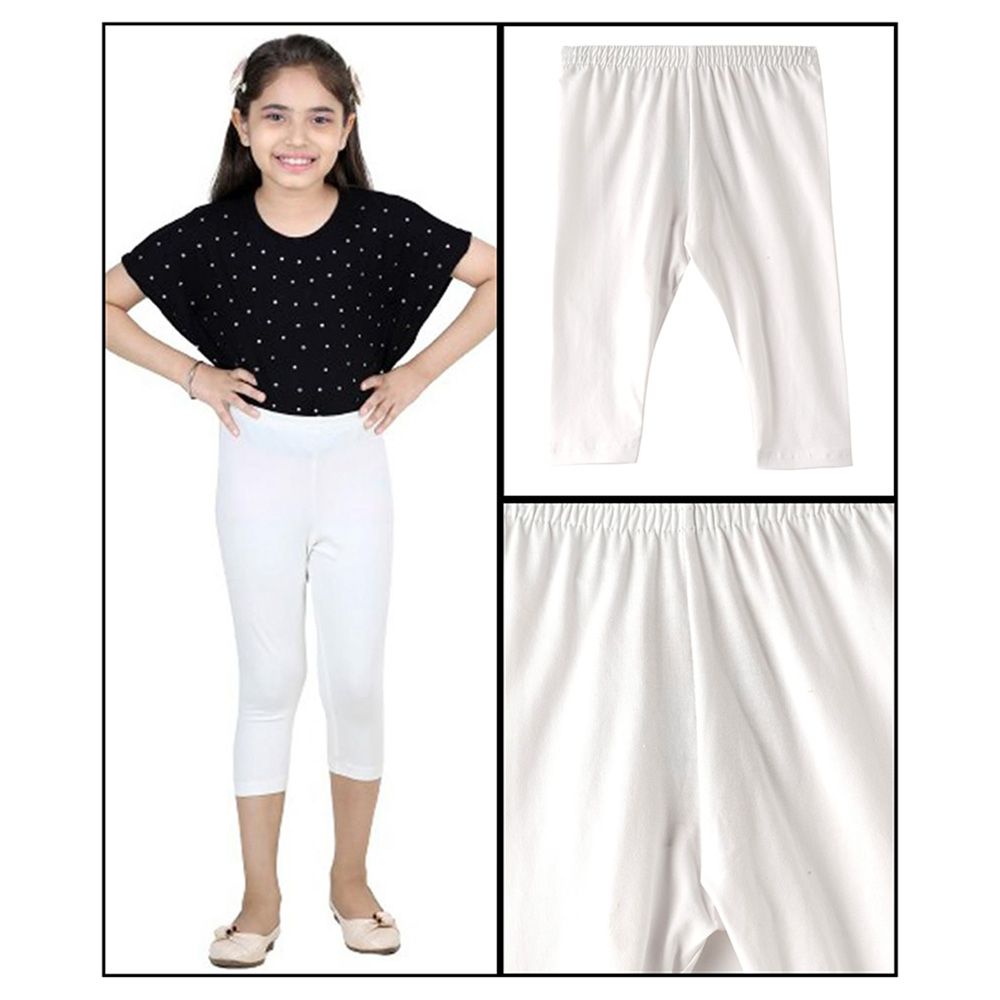 Nexgen Girls - Basic Capri Leggings - White