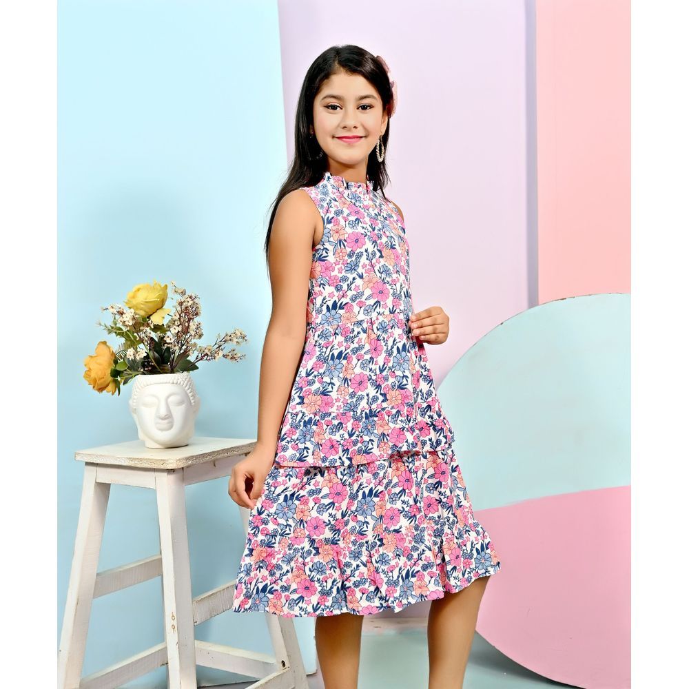 Flower Girl - Girl Printed Sleeveless Dress