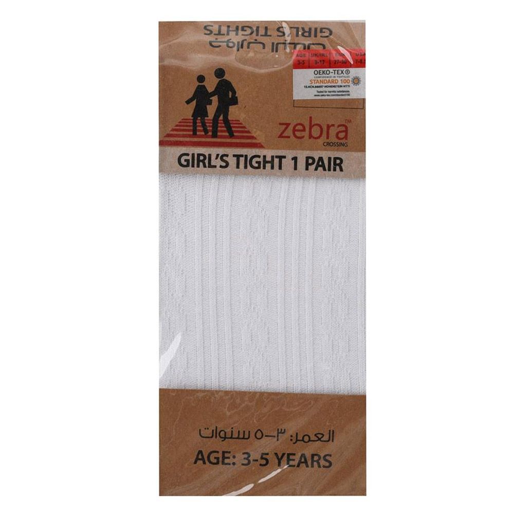 Genius - Girl's Patterned Design Tights - White