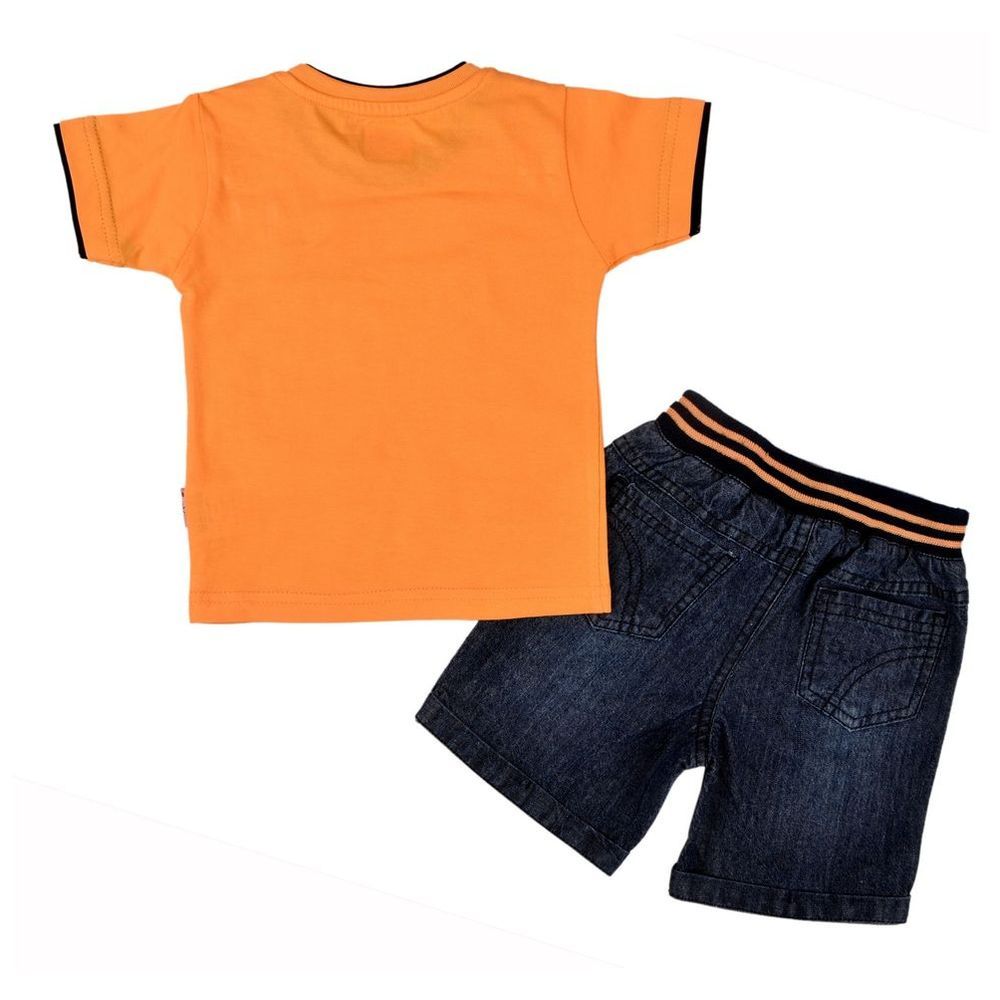 Smart Baby - 2pc-Set - Cotton T-Shirt & Bermuda - Orange/Blue