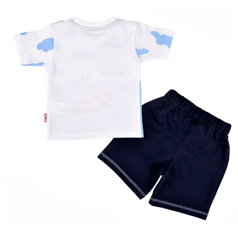 Smart Baby - 2pc-Set - Cotton T-Shirt & Bermuda - Blue