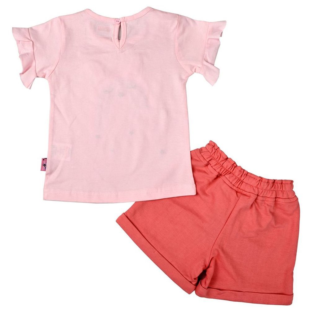 Smart Baby - 2pc-Set - Cotton Top & Shorts - Light Peach/Pink