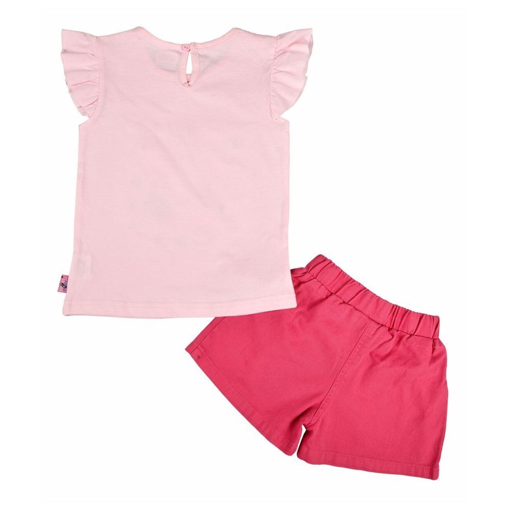 Smart Baby - 2pc-Set - Top & Woven Shorts - Baby Pink/Peach