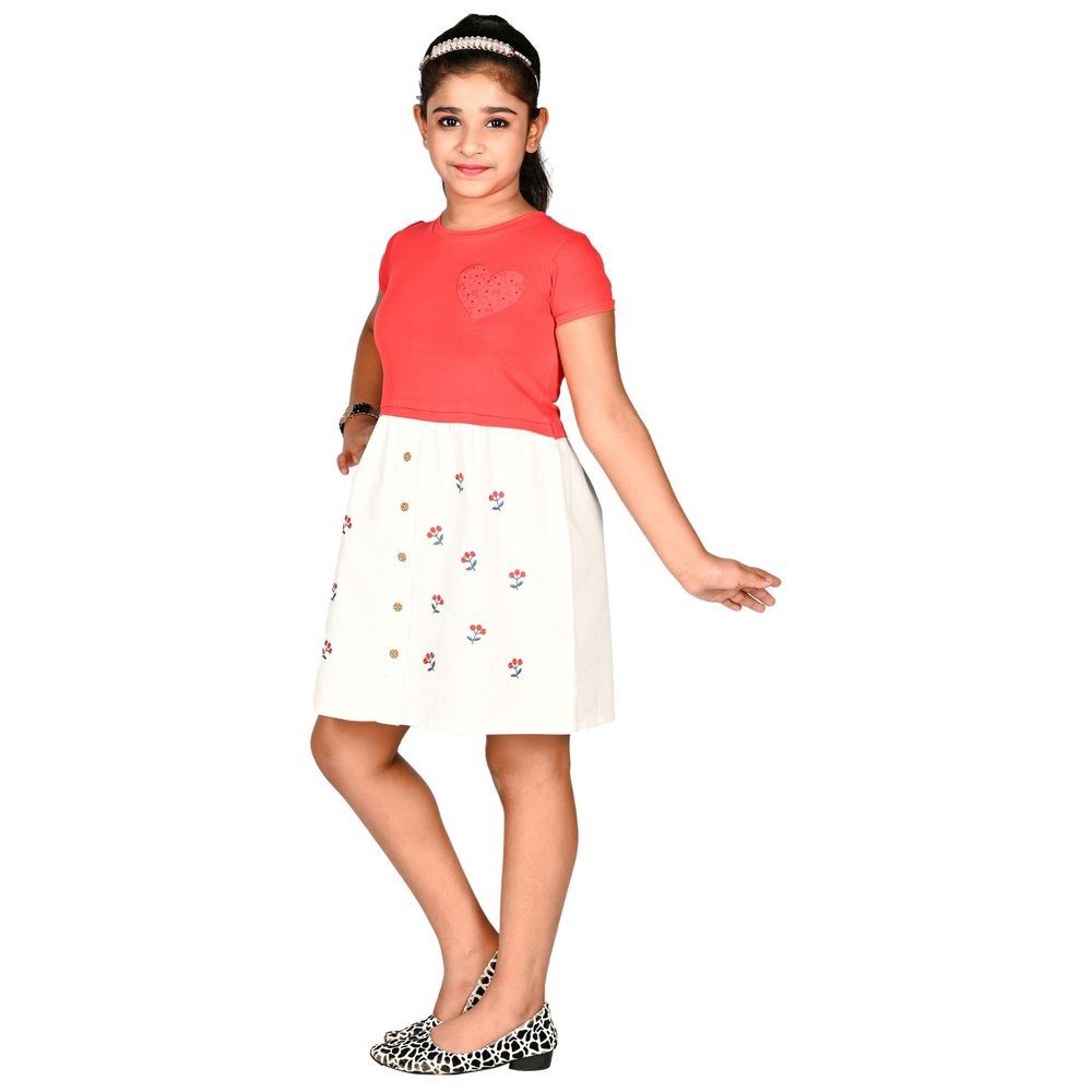 Flower Girl - Girl Woven Dress - Red