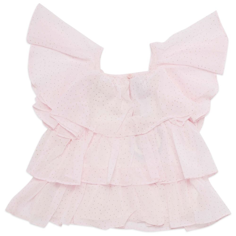 Little Kangaroos - Girl Woven Top - Baby Pink