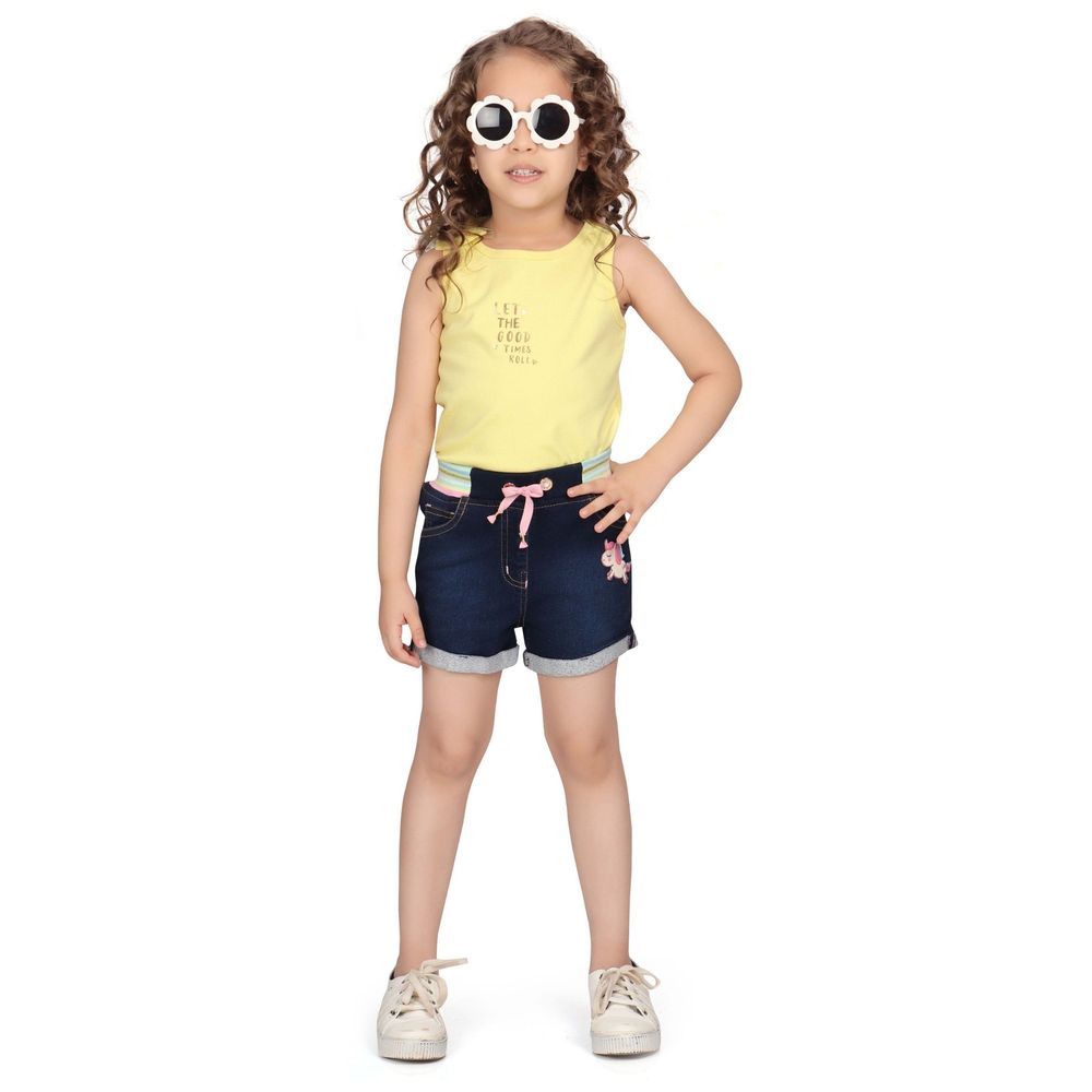 Little Kangaroos - Girl Denim Shorts - Dark Blue