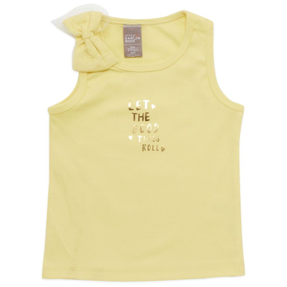 Little Kangaroos - Girl Sleeveless T-Shirt - Lemon