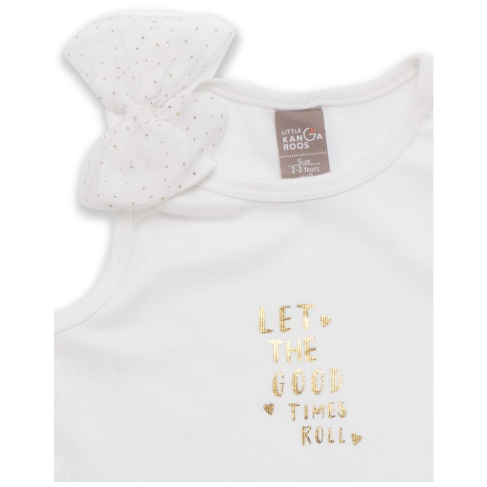 Little Kangaroos - Girl Sleeveless T-Shirt - White