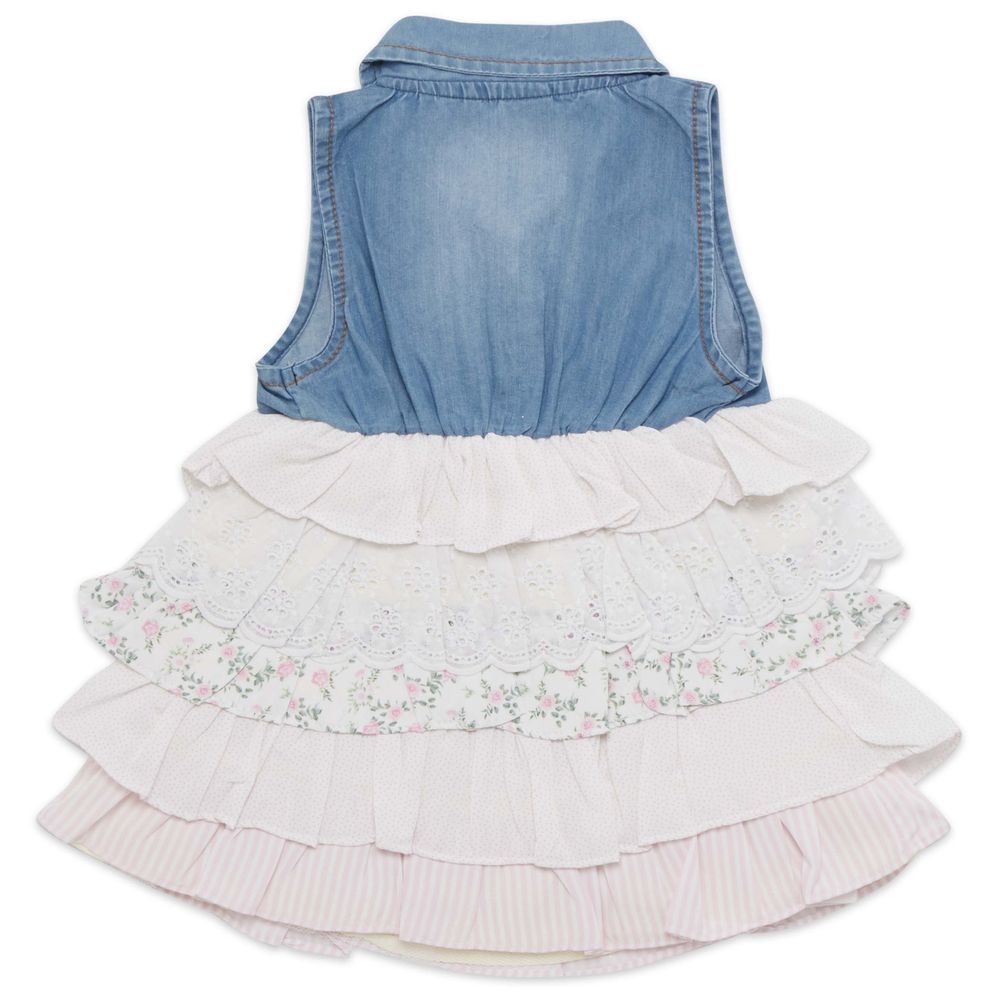 Little Kangaroos - Baby Girl Denim Dress - Light Blue