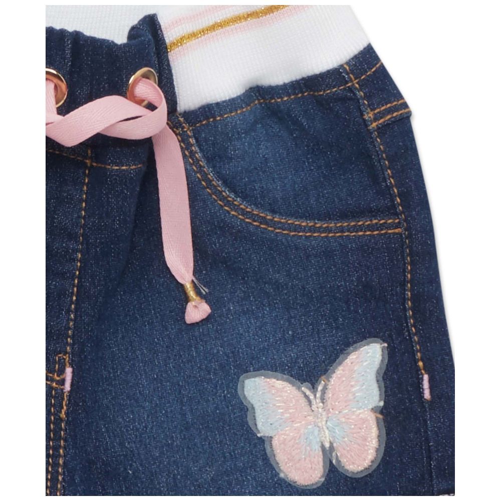 Little Kangaroos - Baby Girl Denim Shorts - Blue