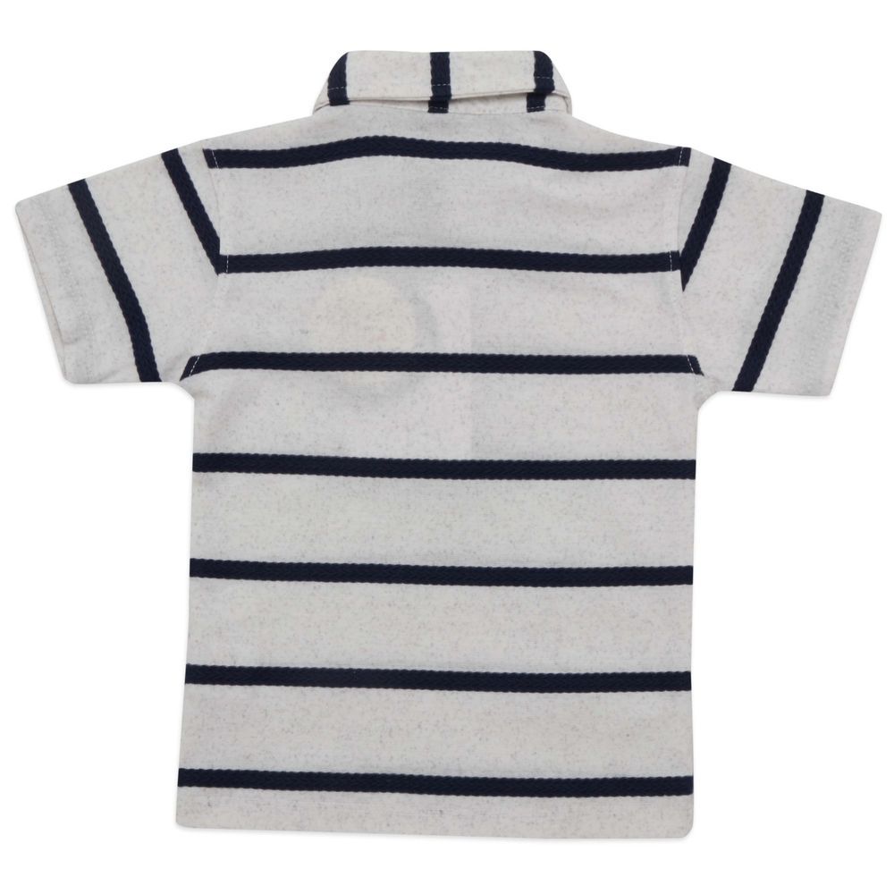 Little Kangaroos - Boy Collar Neck T-Shirt - White