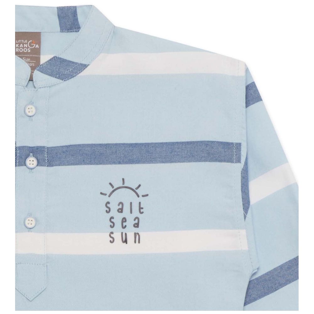 Little Kangaroos - Boy Rollup Shirt - Sky Blue