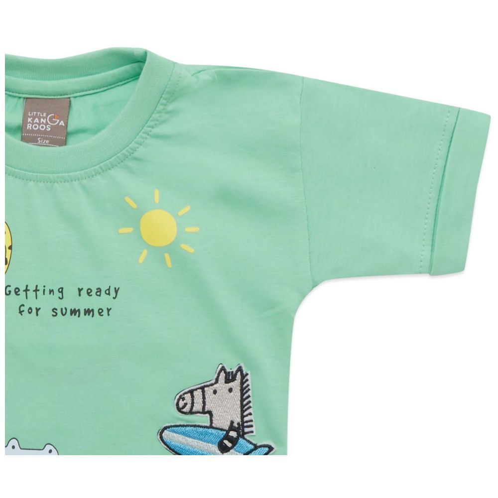 Little Kangaroos - Baby Boy Round Neck T-Shirt - Green