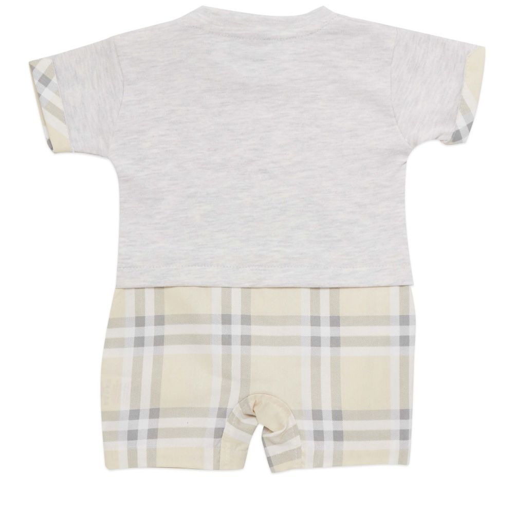 Little Kangaroos - Baby Boy Romper - Lemon/Grey