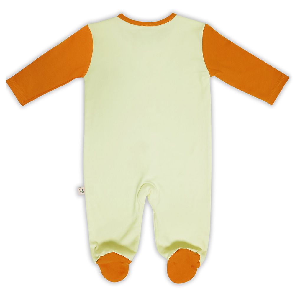 Smart Baby - Baby Boy Footed Sleepsuit - White/Orange