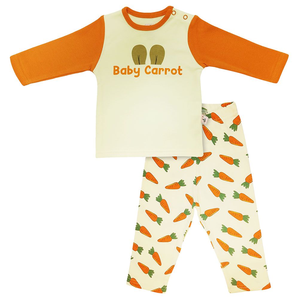 Smart Baby - 2pc-Set - Baby Boy T-Shirt And Pajama Suit - Orange