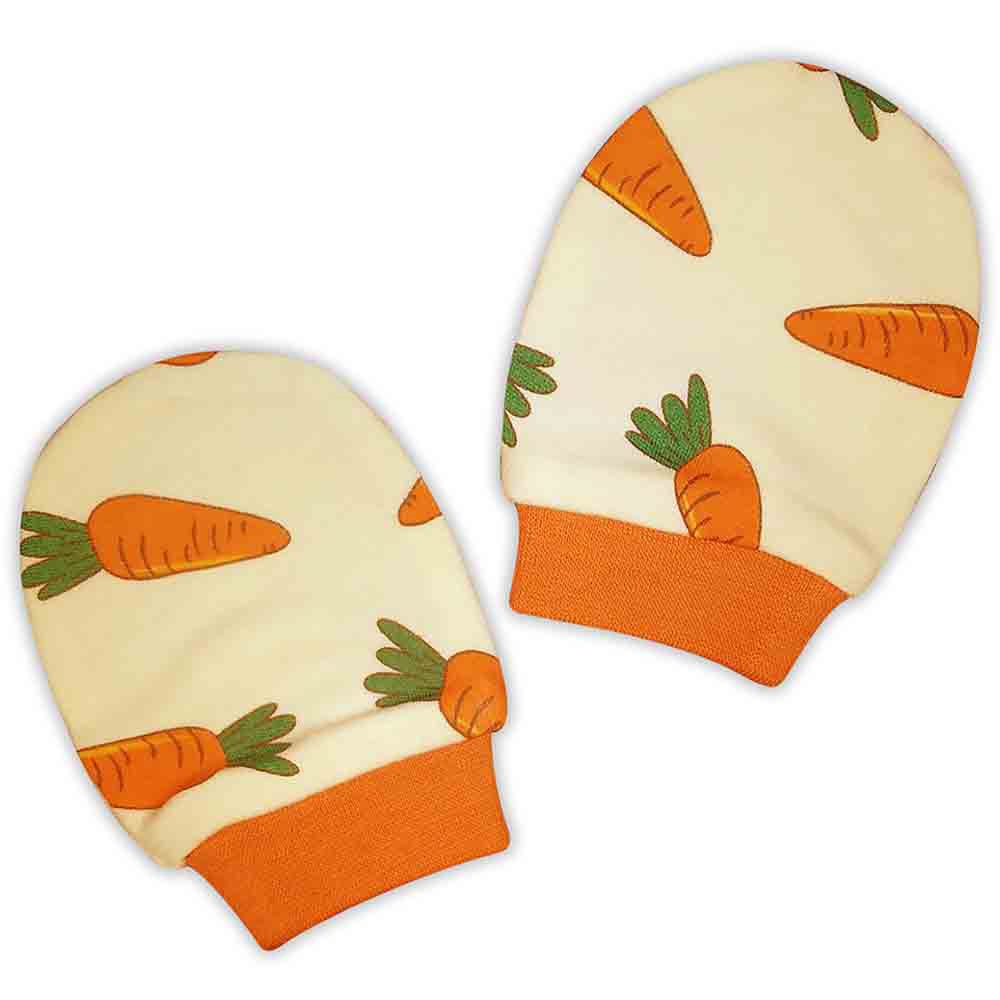 Smart Baby - Baby Boy Printed Mittens - Orange