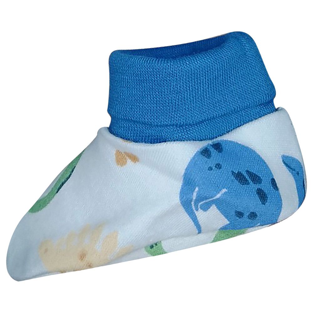 Smart Baby - Baby Boy Printed Booties - White Dino