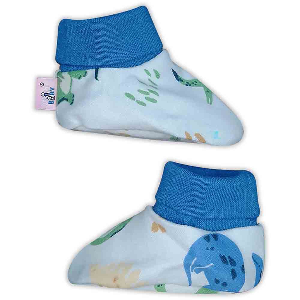 Smart Baby - Baby Boy Printed Booties - White Dino