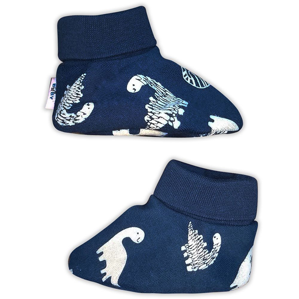 Smart Baby - Baby Boy Printed Booties - Navy