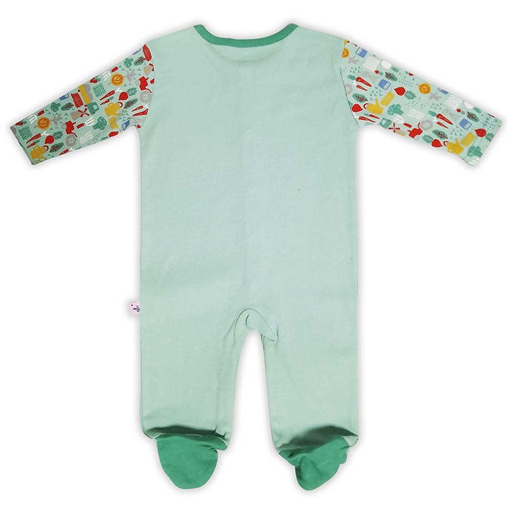 Smart Baby - Baby Boy Footed Sleepsuit - Mild Green