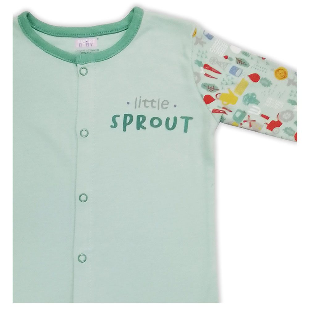 Smart Baby - Baby Boy Footed Sleepsuit - Mild Green