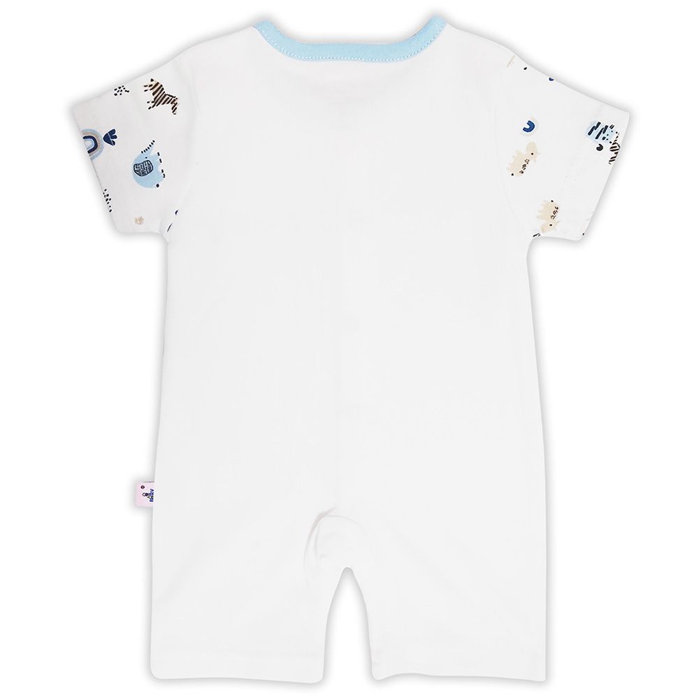 Smart Baby - Baby Boy Short Sleeves Romper - White