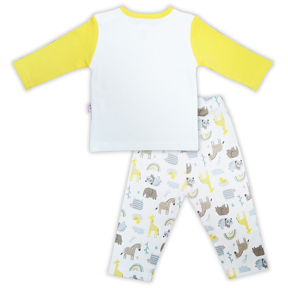 Smart Baby - 2pc-Set - Baby Boy T-Shirt And Pajama Suit - Mustard