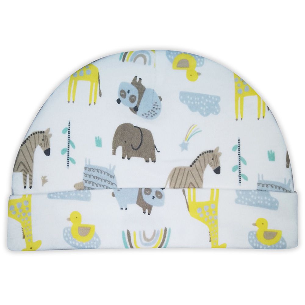 Smart Baby - Baby Boy Printed Cap - Mustard/White