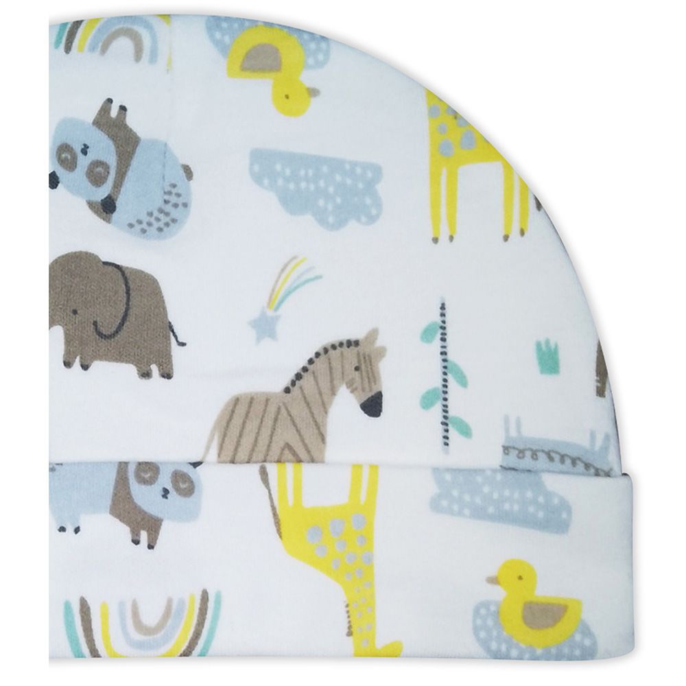 Smart Baby - Baby Boy Printed Cap - Mustard/White