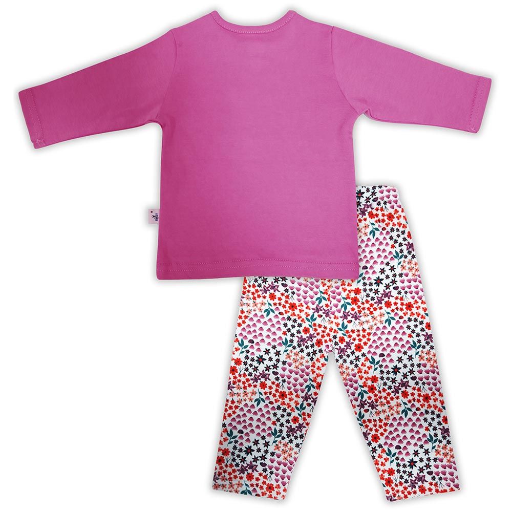 Smart Baby - 2pc-Set - Baby Girl T-Shirt And Pajama Suit - Purple