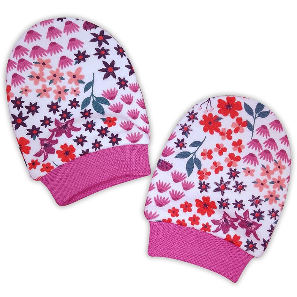 Smart Baby - Baby Girl Printed Mittens