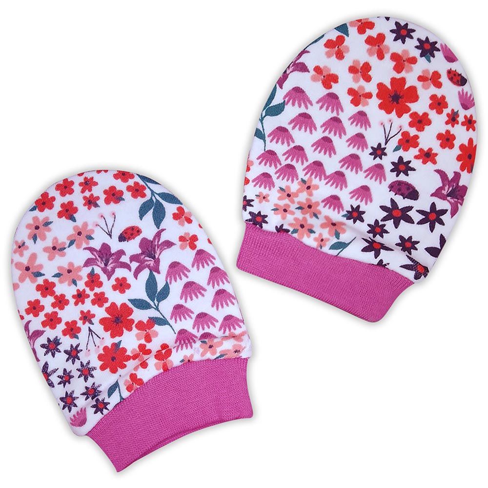 Smart Baby - Baby Girl Printed Mittens