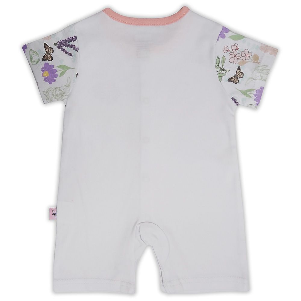 Smart Baby - Baby Girl Short Sleeves Romper - White