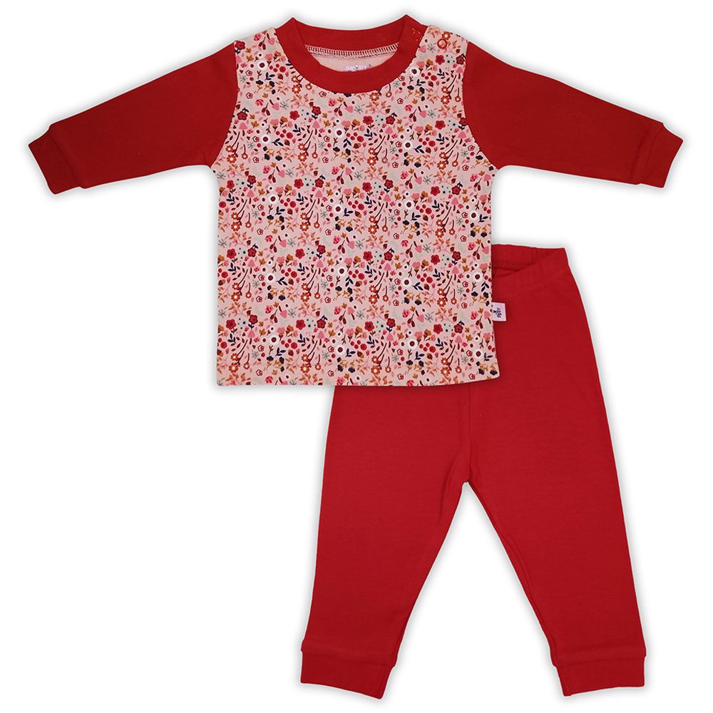 Smart Baby - 2pc-Set - Baby Girl Printed T-Shirt And Pajama Suit