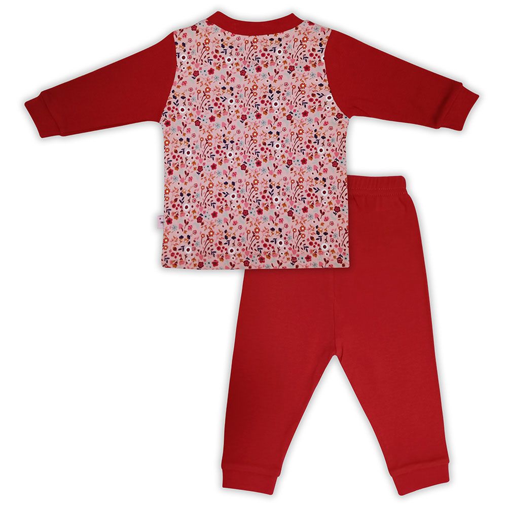 Smart Baby - 2pc-Set - Baby Girl Printed T-Shirt And Pajama Suit