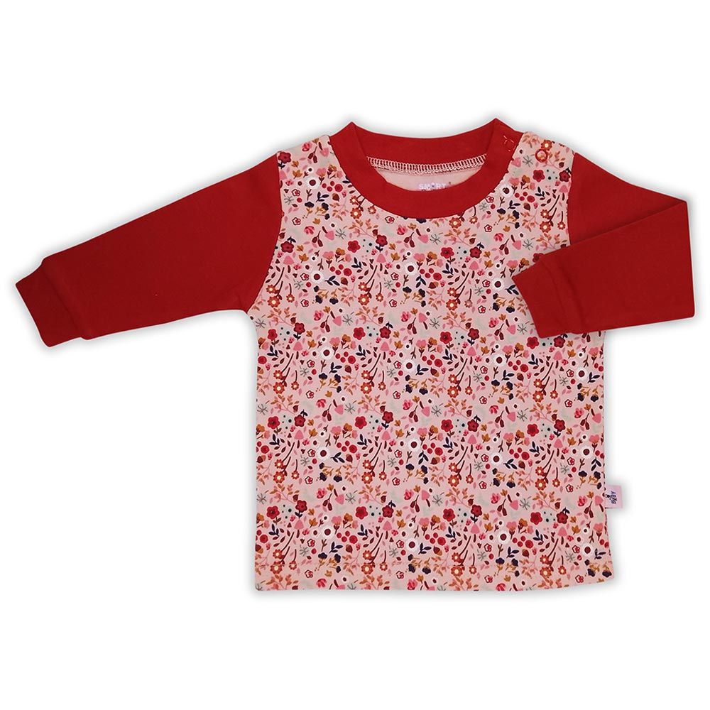 Smart Baby - 2pc-Set - Baby Girl Printed T-Shirt And Pajama Suit