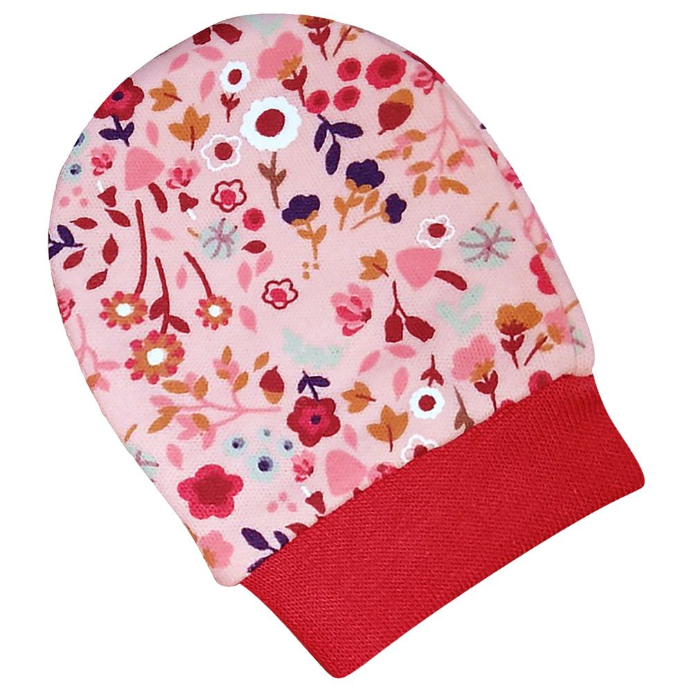 Smart Baby - Baby Girl Printed Mittens - Red