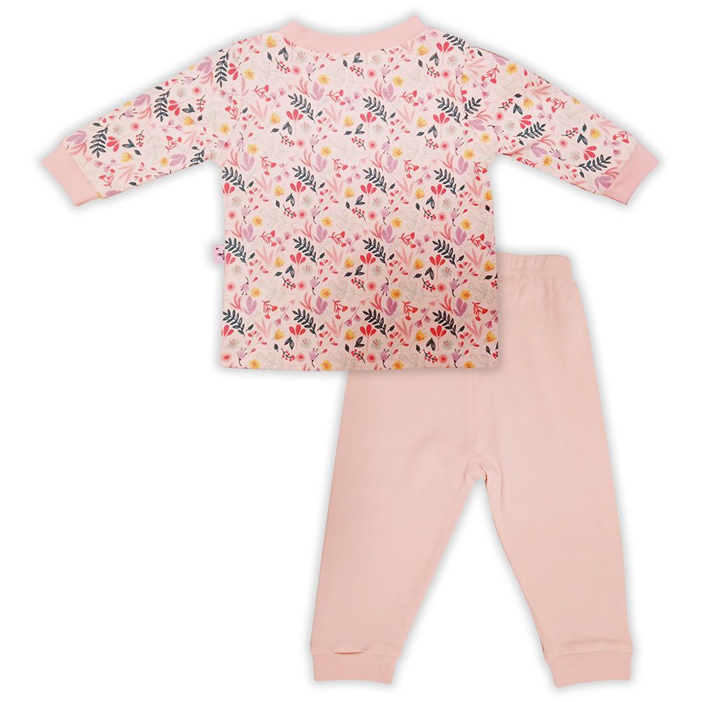 Smart Baby - 2pc-Set - Baby Girl T-Shirt And Pajama Suit - Rose