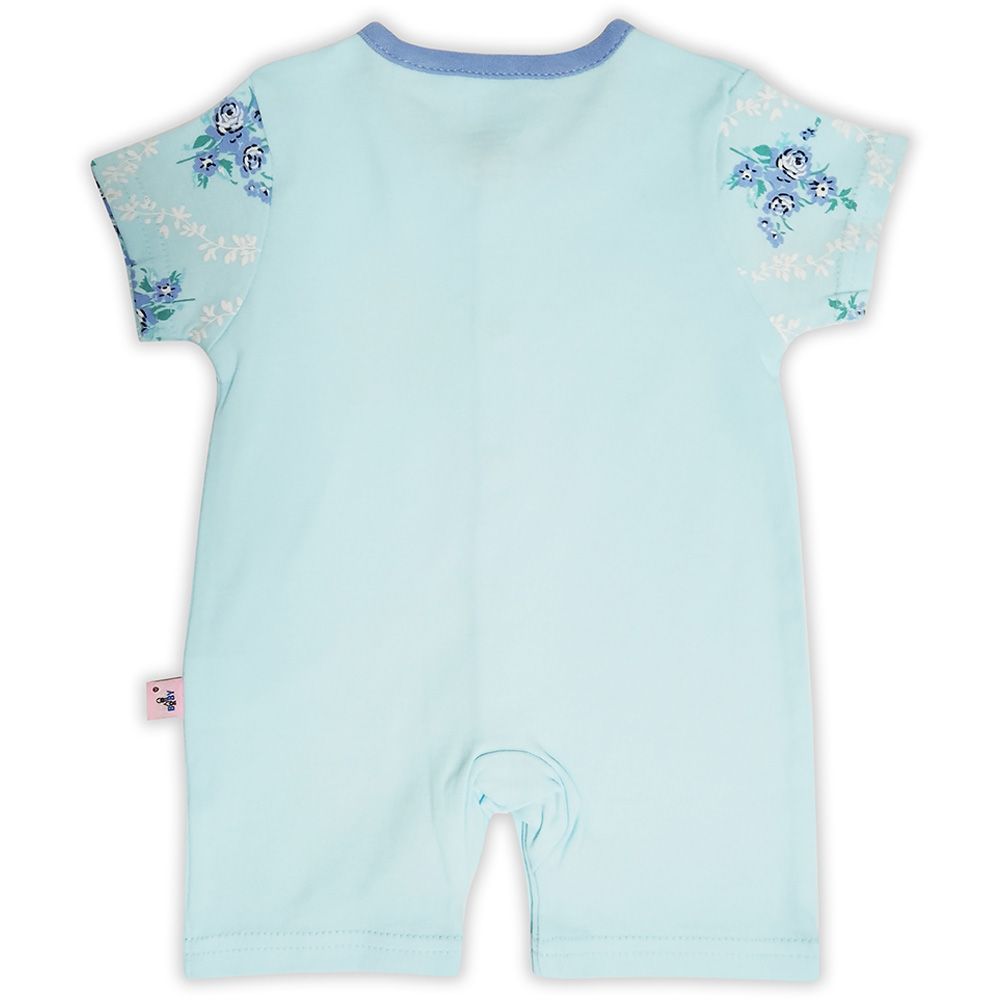 Smart Baby - Baby Girl Short Sleeves Romper - Aqua Blue