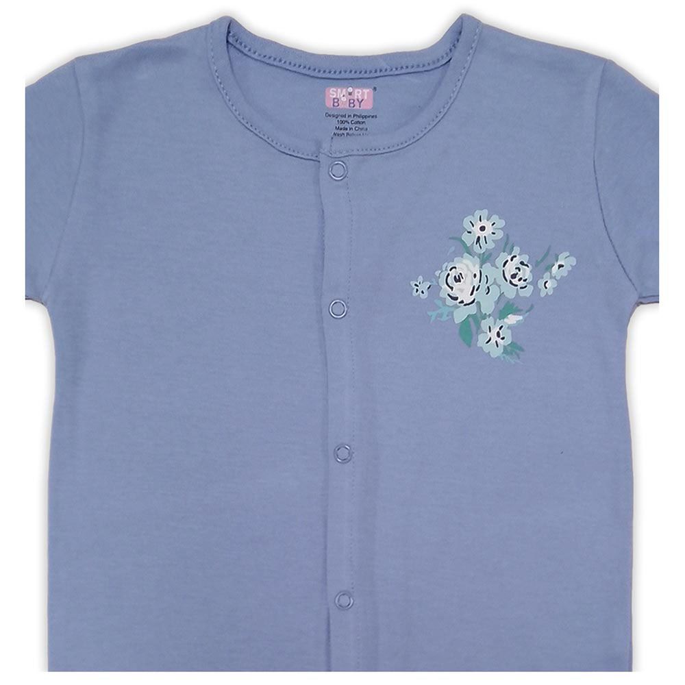 Smart Baby - Baby Girl Footed Sleepsuit - Blue