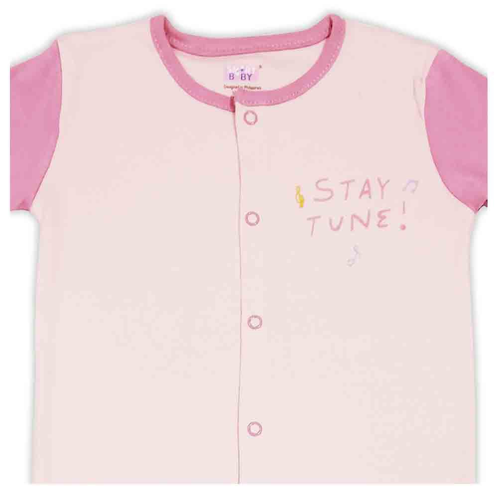 Smart Baby - Baby Girl Footed Sleepsuit - Light Pink