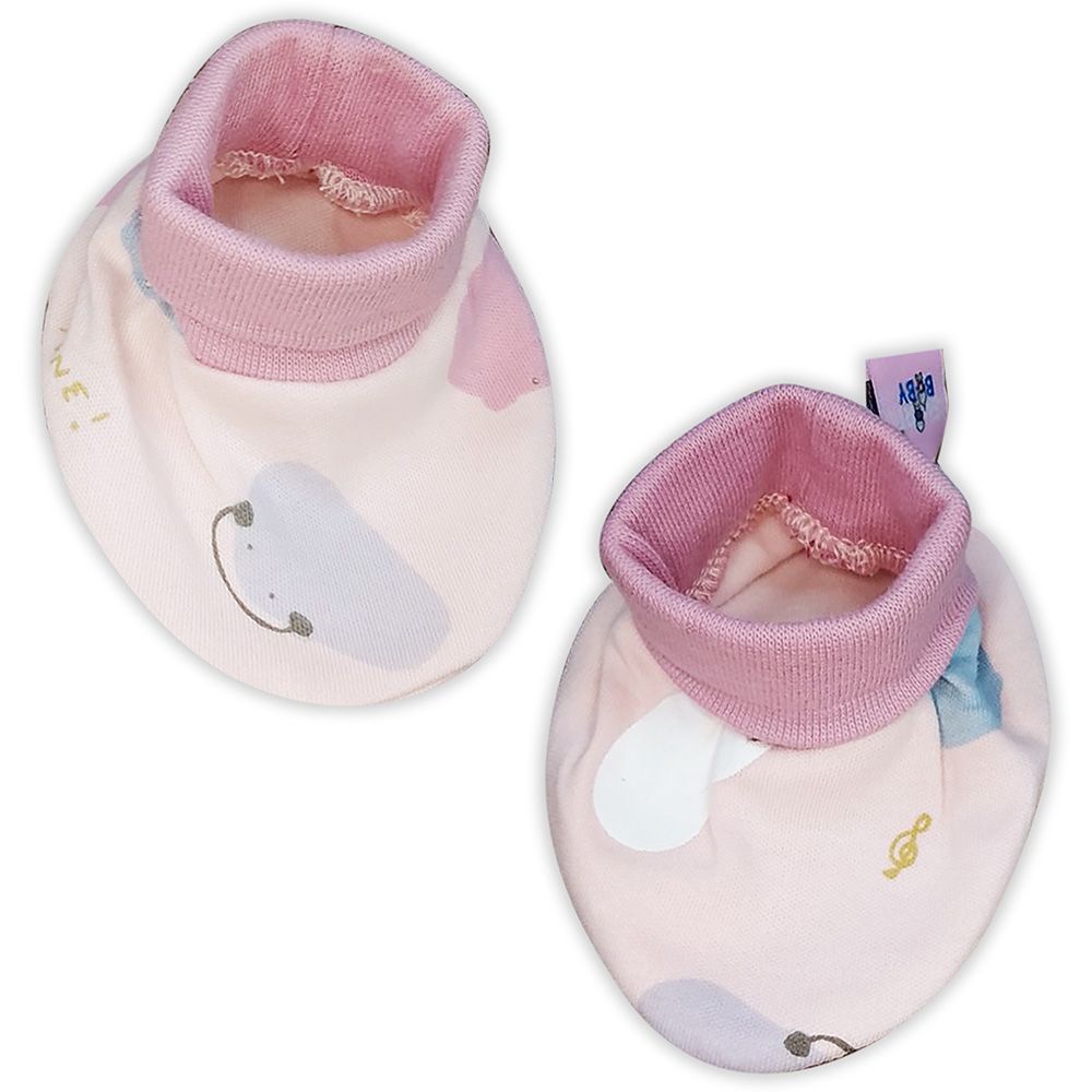 Smart Baby - Baby Girl Printed Booties - Light Pink