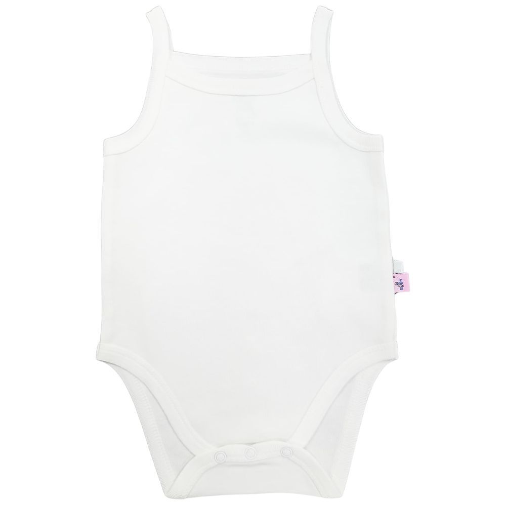 Smart Baby - Sleeveless Organic Cotton Bodysuit - White