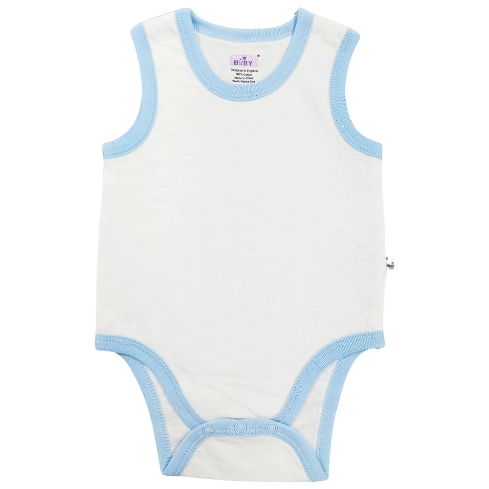 Smart Baby - Sleeveless Organic Bodysuit - Blue