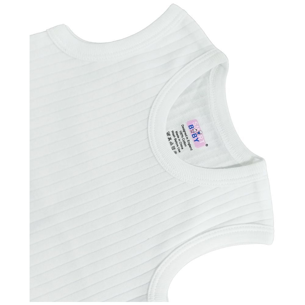 Smart Baby - Boy Sleeveless Organic Bodysuit - White