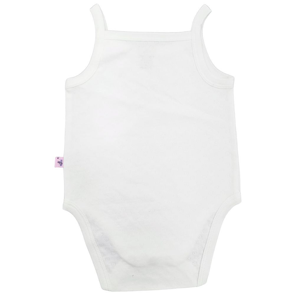 Smart Baby - Girl Sleeveless Bodysuit - White